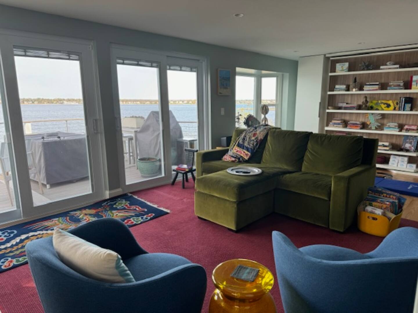 Living room with floor-to-ceiling windows